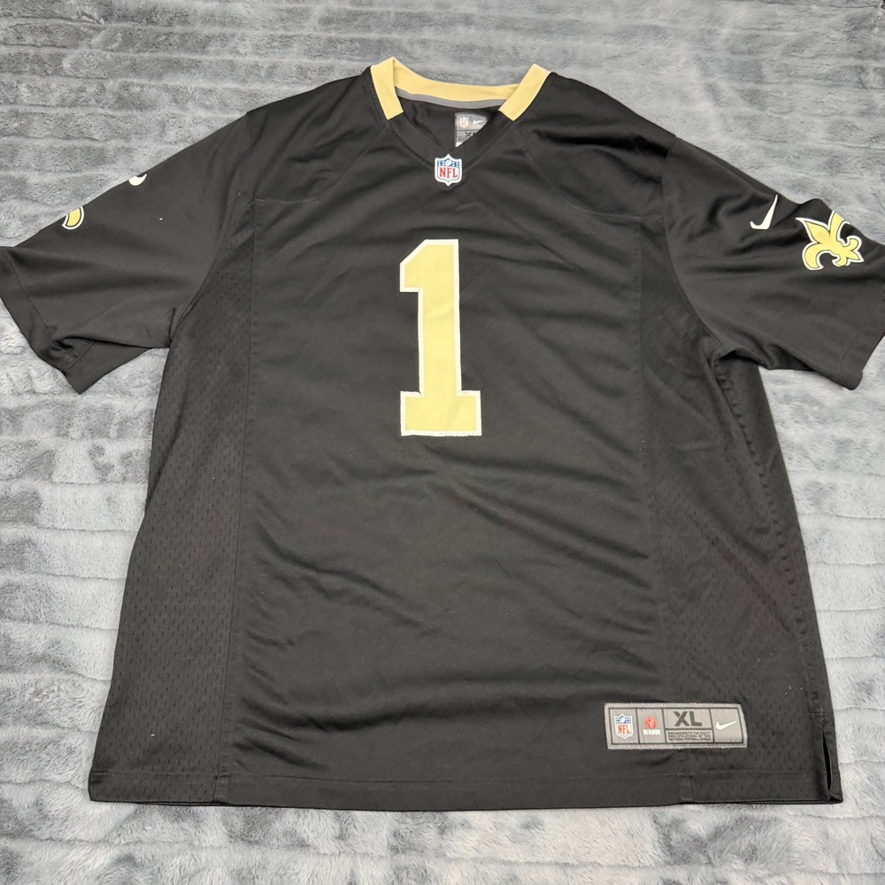 Nike New Orleans Saints NFL On Field Jersey Black Gold XL 472803-010 Number 1